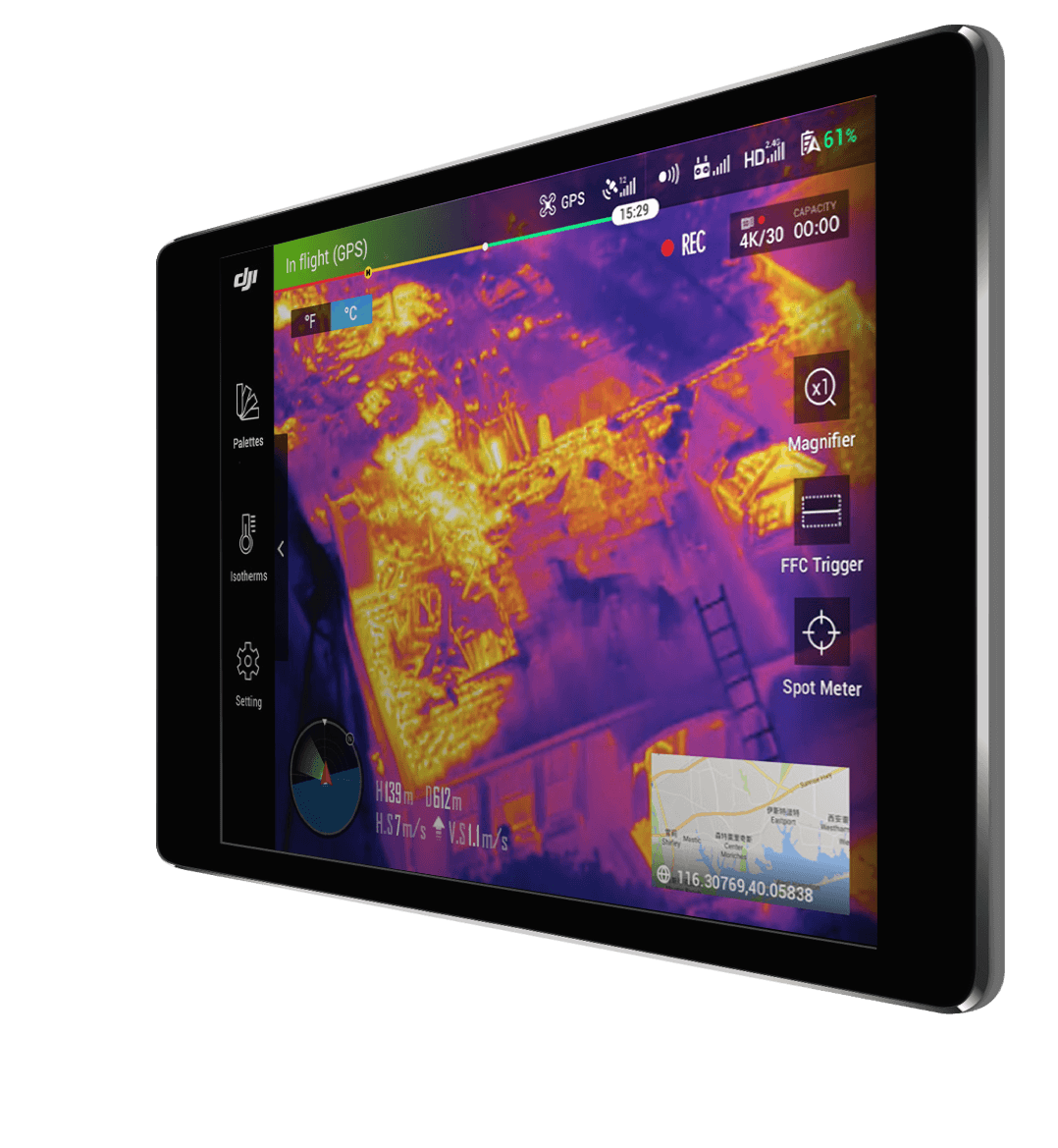XT2無人機(jī)雙光熱成像相機(jī),熱成像與4K可見光傳感器結(jié)合，內(nèi)置機(jī)器智能技術(shù),大疆與FLIR聯(lián)合打造下一代行業(yè)無人機(jī)影像解決方案—禪思XT2雙光熱成像相機(jī)。
熱成像與4K可見光傳感器結(jié)合，內(nèi)置機(jī)器智能技術(shù)，禪思XT2能隨時(shí)提供關(guān)鍵信息，
助用戶掌握先機(jī)，將感知能力與作業(yè)效率提升至全新高度。禪思XT2集成FLIR高精度熱成像傳感器和4K可見光傳感器，可同時(shí)錄制、傳輸熱成像與可見光影像。
相機(jī)與大疆行業(yè)飛行平臺(tái)無縫結(jié)合，提供便捷直觀的操控。工業(yè)級(jí)防護(hù)設(shè)計(jì)大幅提升可靠性，讓XT2在嚴(yán)苛環(huán)境下穩(wěn)定工作。