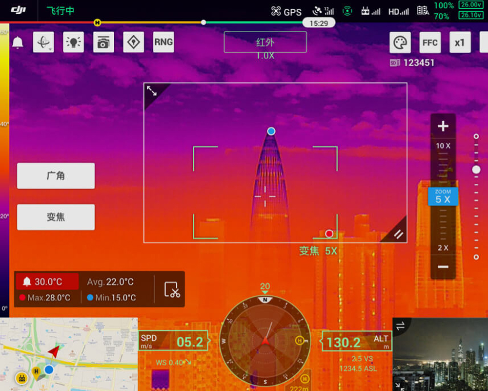 DJI大疆 禪思 H20 系列無人機(jī)云臺相機(jī),熱成像相機(jī) 變焦相機(jī) 廣角相機(jī) 激光測距儀四合一解決方案,禪思 H20 系列無人機(jī)云臺相機(jī)是大疆首個(gè)混合傳感器解決方案，集多類傳感器于一身，實(shí)現(xiàn)真正的效率革命。變焦相機(jī)、廣角相機(jī)、熱成像相機(jī)、激光測距儀四傳感器系統(tǒng)同心協(xié)力，輔以先進(jìn)的智能算法，為行業(yè)級無人機(jī)帶來前所未有的傳感與成像能力。
